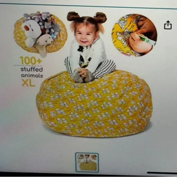 STUFFED ANIMAL STORAGE / BEAN BAG. - Picture 1 of 5